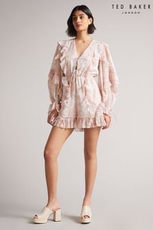 Ted Baker Irvete Pink Soft Ruffle Playsuit (C51739) | SGD 346