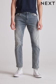 Light Grey Straight Coloured Stretch Jeans (C51959) | €19