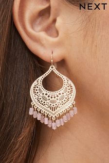 Doré - Boucles d’oreilles gouttes de perles en filigrane (C51971) | €13