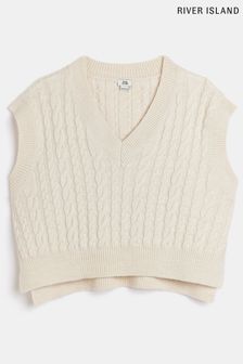 River Island Girls Teen White Knit Vest (C51980) | €17.50