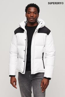 Superdry Hooded Box Quilt White Puffer Jacket (C52096) | 161 €