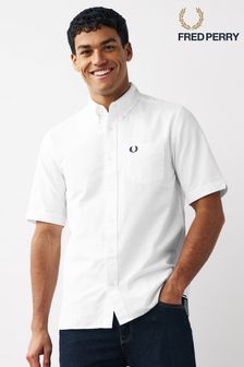 Белый - Оксфордская рубашка с короткими рукавами Fred Perry (C52134) | €132