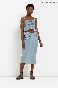 River Island Blue Ruched Cropped Beach Top (C52177) | 21 €
