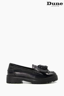 Dune London Black Guardian Kilted Tassel Eva Loa Shoes (C52240) | €51