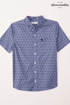 Marineblau - Abercrombie & Fitch Kurzärmeliges Hemd mit Tasche (C52339) | 22 €