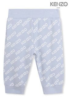 Синие детские спортивные брюки с принтом логотипа Kenzo Kids (C52520) | €49 - €55