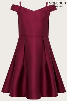 Monsoon Red Bardot Duchess Twill Prom Dress (C52626) | €74 - €80