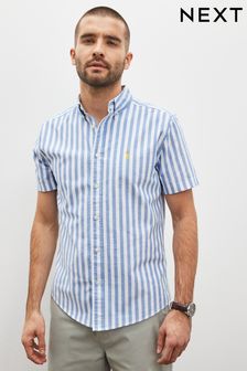 Blue Short Sleeve Stripe Oxford Shirt (C52669) | €16