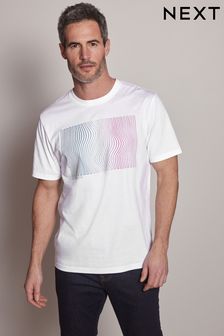 White Lines Print T-Shirt (C52686) | $32