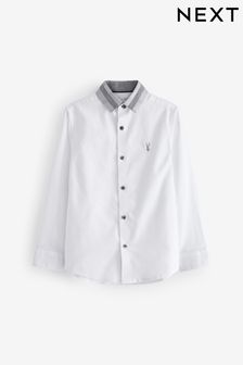 White Check Collar Long Sleeve Oxford Shirt (3-16yrs) (C52749) | TRY 391 - TRY 506