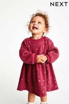 Pink Glitter Spot Print Long Sleeve Sweat Dress (3mths-7yrs) (C52785) | 16 € - 19 €