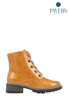 Pavers Yellow Metallic Lace-Up Ankle Boots (C52930) | 60 €