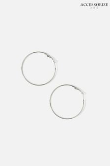 Accessorize Silver Tone Large Thin Hoop Earrings (C52983) | €11