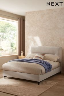 Contemporary Blend Light Natural Bronx Pillow Back Upholstered Bed Frame (C53019) | €775 - €900