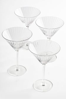 Jasper Conran London Set of 4 Clear Fluted Martini Glasses (C53170) | €54
