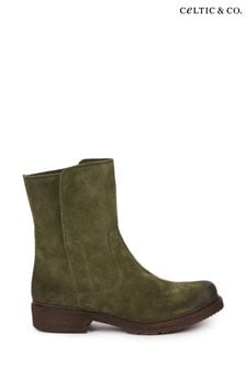 Celtic & Co. Green Essential Leather Ankle Boots (C53558) | $283