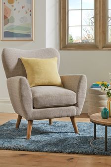 Tweedy Plain Mid Natural Wilson II Highback Armchair (C53588) | €365