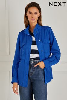 Cobalt Blue Relaxed Utility Jacket with Patch Pockets (C53615) | €23