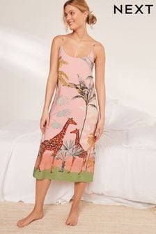 Pink Giraffe Satin Slip Dress (C53841) | €15