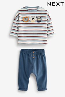 藍色卡通人物 - 嬰兒T恤和內搭褲2件組 (C53988) | HK$118 - HK$135