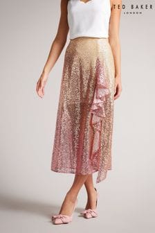 Ted Baker Pink Sequin Ombre Midi Skirt (C54039) | €320