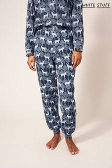 White Stuff Blue Stag Family Time Jersey Pyjamas Joggers (C54147) | €21.50