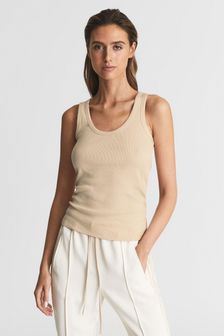 Neutral - Reiss Geripptes Jersey-Trägertop mit U-Ausschnitt, Violett (C54226) | 40 €