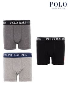 Серый - Набор из 5 хлопковых боксеров-боксеров для мальчиков Polo Ralph Lauren логотипом (C54294) | €52
