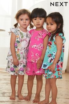 Pink/Blue Floral Short Pyjamas 3 Pack (9mths-16yrs) (C54311) | €22 - €32