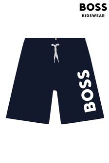 Темно-синий - Пляжные шорты с логотипом Boss (C54358) | €65 - €77