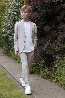 Grey Linen Blend Suit Jacket (12mths-16yrs) (C54407) | €61 - €78