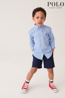 Polo Ralph Lauren Jungen Hemd aus Baumwollpopeline mit Vichykaros, Blau (C54468) | 57 € - 60 €