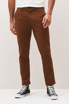 Rust Brown Slim Stretch Chino Trousers (C54522) | 31 €