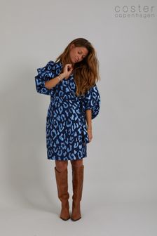 Coster Copenhagen Blue Leopard Print Mini Dress (C54536) | 564 zł