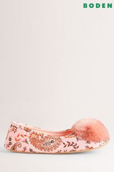 Boden Pink Pompom Slippers (C54736) | €21