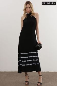 Religion Black Halterneck Midi Maxi Dress (C54869) | kr1,298