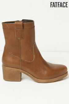 FatFace Hollie Block Heel Brown Boots (C54925) | 120 €