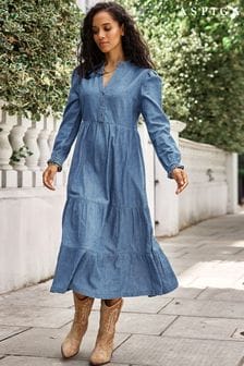Niebieska sukienka Aspiga Liv z dżinsu (C55108) | 885 zł