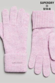 Różowy - Prążkowane rękawiczki Superdry Essential (C55173) | 57 zł