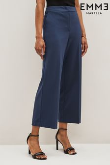Emme by Marella Blue Vocio Wide Leg Tailored Trousers (C55300) | €46