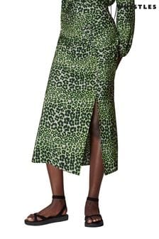 Whistles Green Fluro Animal Ruched Skirt (C55329) | €126