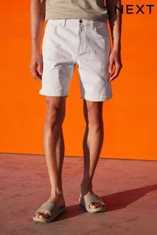 White Slim Stretch Denim Shorts (C55567) | 54 zł