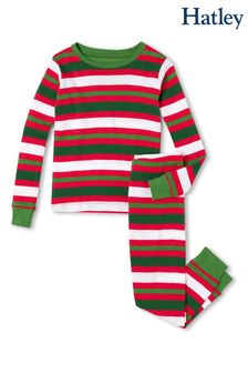 Hatley Red Candy Cane Stripes Organic Cotton Pyjama Set (C55770) | €20