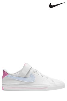 Nike White/Pink Court Legacy Junior Trainers (C55948) | €52