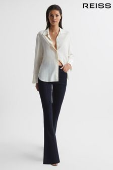 Reiss Dark Blue Elsie High Rise Flared Jeans (C55958) | €182