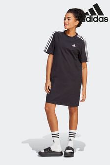 Schwarz - Adidas Boyfriend Sportswear Essentials 3-stripes Single Jersey T-shirt Dress (C56325) | 51 €