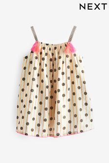  (C56363) | HK$122 - HK$175 黑色╱金色 - 斑點印花沙灘裙 (3個月至8歲)