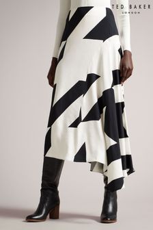 Ted Baker Luiiz White Asymmetric Bias Cut Midi Skirt (C56424) | €191