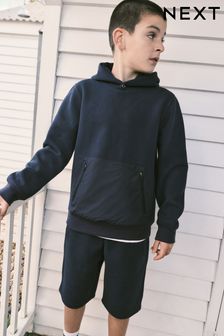 Navy Textured Utility Hoodie and Shorts Set (3-16yrs) (C56523) | ￥4,860 - ￥6,250