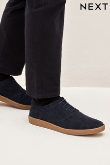 Navy Blue - Suede Derby Shoes (C56691) | BGN116